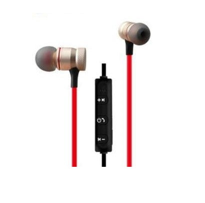 AURICOLARI CUFFIA SOUND STEREO WIRELESS SPORTS CON MICROFONO E CONTROLLI - ROSSO/BIANCO
