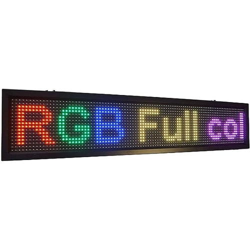 Cartello Tabella Led Programmabili - Barra Di Scorrimento - Schermo Pubblicitario A Led - Rgb - Misure 100x20 Cm.