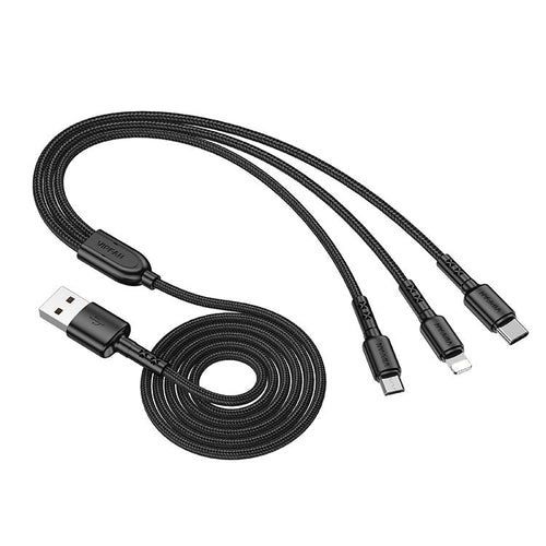 Cavo di ricarica veloce 3 in 1 3.5A - lunghezza 150 cm.