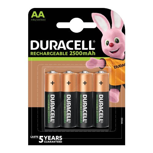 Confezione 4 batterie Ricaricabili STILO DURACELL - Tipo Stilo AA - 2500 mah