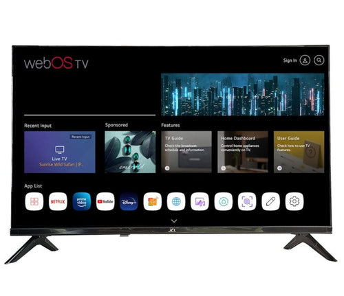 Televisore Jcl JCL32RWHD - Display 32 pollici LED - 1366x768 HD Ready - 3000:1 - DVB-T2/C/S2 - Slot CI+ - 3x HDMI, 2x USB, LAN, Wifi - Smart TV - WebOS - Vesa - Nero