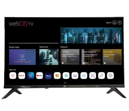 Televisore Jcl JCL32RWHD - Display 32 pollici LED - 1366x768 HD Ready - 3000:1 - DVB-T2/C/S2 - Slot CI+ - 3x HDMI, 2x USB, LAN, Wifi - Smart TV - WebOS - Vesa - Nero