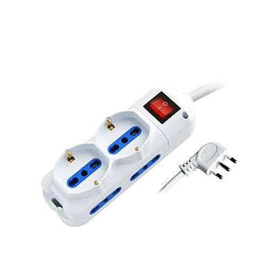 MULTIPRESA 6POS BIPASSO + BIPASSO/SCHUKO SPINA16A + INTERR. (PEM2512-W3)