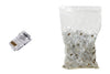 Confezione 100 connettori forati 8 poli - cat 5e utp non schermato - rj45 - per cavo flessibile