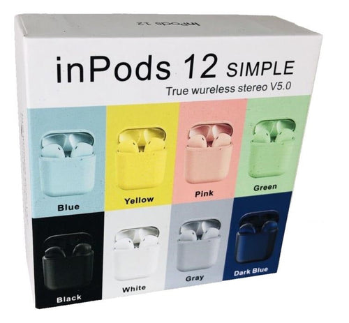 Cuffie Auricolari Tws Bluetooth 5.0 Inpods 12 Simple - Bianco