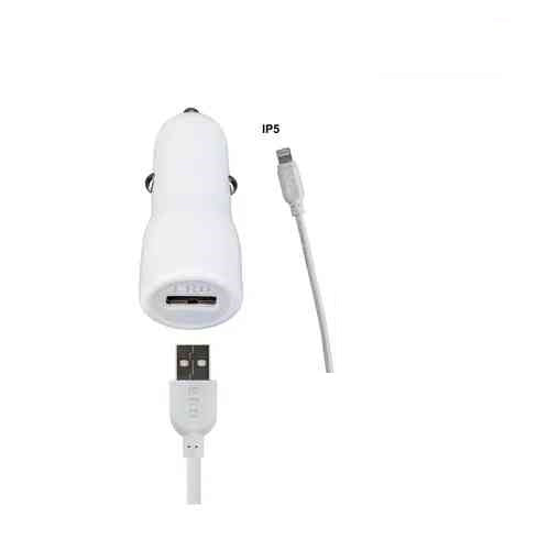 Caricatore da auto 2.4A - 2 in 1 car charger - Apple Lightning - Lunghezza cavo 1mt