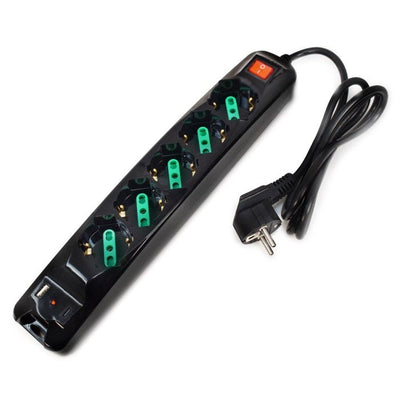 MULTIPRESA POWER CLEANER 5: INGRESSO SCHUKO - 5 USCITE ITALIA/SCHUKO - PORTE USB - TOGETHER ON (FMP5GIGUSB)