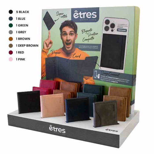 Wallet Portafoglio Etres Smart Classic - Kit 12 Pezzi vari colori - con espositore