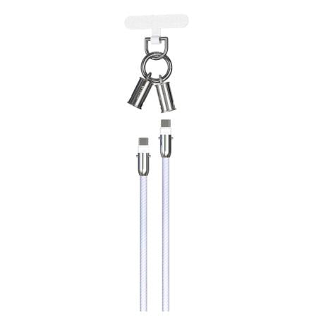 Cordino con Cavo Carica Tipo-C - tracolla 1.2mt - porta telefono Viola