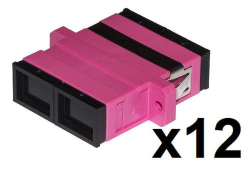 CONFEZIONE 12 ADATTATORI FIBRA OTTICA SC/SC MULTIMODE DUPLEX OM4 (LKSCD412)