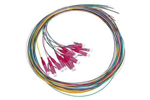 SET 12 CAVI PIGTAIL FIBRA OTTICA COLORATI CONNETTORI LC OM4 SIMPLEX 2 MT (LKLC12PT4)