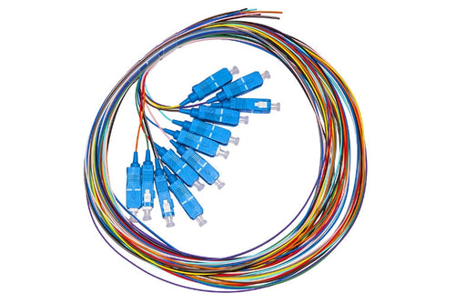 SET 12 CAVI PIGTAIL FIBRA OTTICA COLORATI CONNETTORI SC SINGLEMODE SIMPLEX MT 2 (LKSC12PTS)