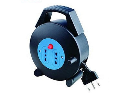 AVVOLGICAVO 2 POSTI BIPASSO/16A 5METRI CON PROTEZ. TERMICA (PEA2-5-BK)