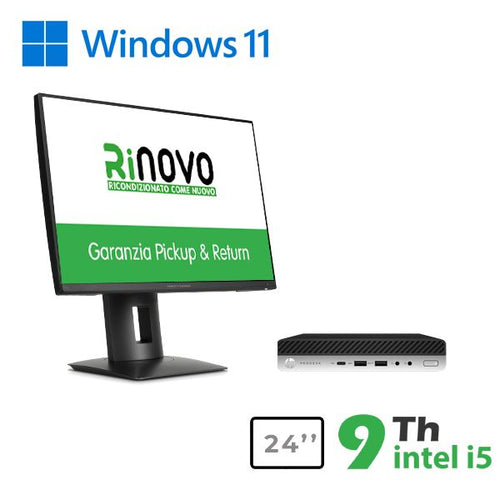 BUNDLE PC MINI HP 600-800 G3 INTEL CORE I5-9GEN. + MONITOR HP 23 RNZ24N (RNBUNDLE38) PICK & RETURN