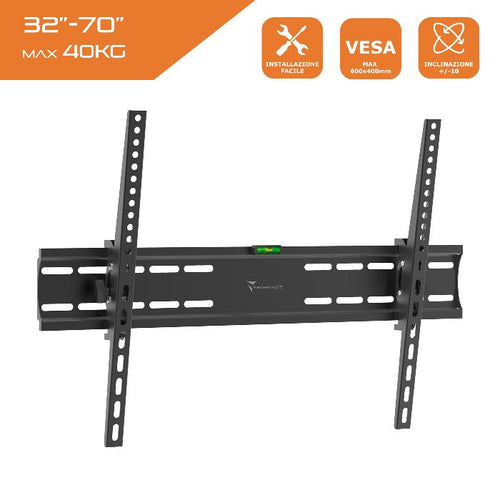 Supporto a parete Techmade universale - per Schermo TV Led, Lcd, Plasma da 32 a 70 - VESA 600x400 mm