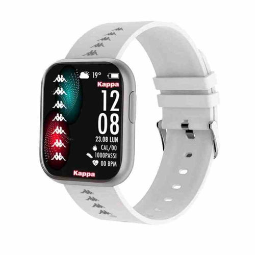 Orologio Smartwatch Kappa KW-S002 - Orologio unisex - cassa squadrata in alluminio - android/ios - cinturino in silicone bianco