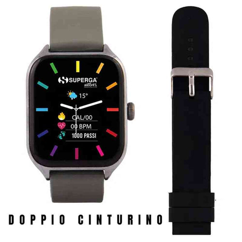 Orologio Smartwatch Superga Watch WINNER - Orologio unisex SWT-STC005 - cassa in alluminio 42mm - android/ios/Apple - bt calling (chiamate in vivavoce tramite smartwatch) - cinturino in silicone - do