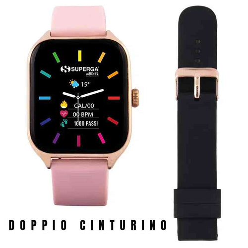 Orologio Smartwatch Superga Watch WINNER Gold - Orologio unisex SWT-STC007 - cassa in alluminio 42mm - android/ios/Apple - bt calling (chiamate in vivavoce tramite smartwatch) - cinturino in silicone