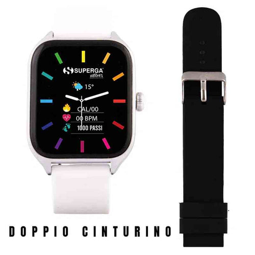 Orologio Smartwatch Superga Watch WINNER - Orologio unisex SWT-STC011 - cassa in alluminio 42mm - android/ios/Apple - bt calling (chiamate in vivavoce tramite smartwatch) - cinturino in silicone - do