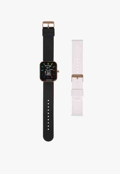 SMARTWATCH SWT-STC003 GOLD DORATO + CINTURINO UNIKO SILICONE NERO O BIANCO
