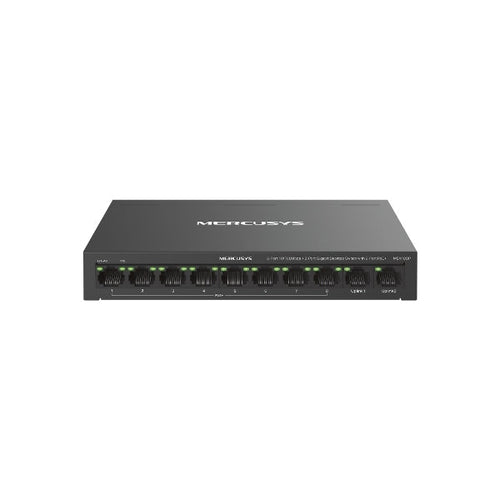 SWITCH RETE 8 PORTE 10/100 + 2 PORTE GIGABIT MS110CP POE+