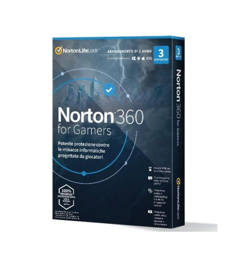 SOFTWARE ANTIVIRUS INTERNET SECURITY BOX 360 FOR GAMERS - 3 DISPOSITIVI 50GB (21429372)