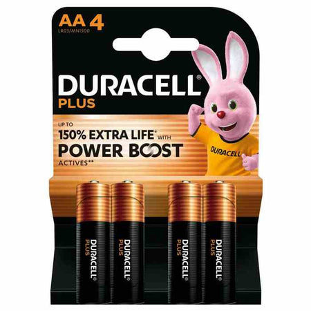 Confezione 4 batterie STILO DURACELL PLUS POWERBOOST - Tipo Stilo "AA" - 1500 mah - 1.5V