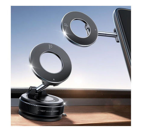 Supporto Telefono Auto Ventosa - Porta Cellulare Magnetico Pieghevole con 360 -Braccio Metallico, base con ventosa a vuoto