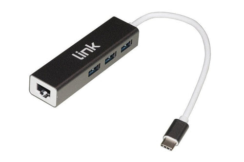 HUB 3 PORTE USB TYPE-C USB 3.0 + GIGABIT (LKHUB303)