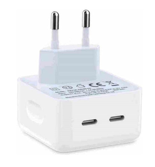 Caricabatterie PD 35W con doppia porta USB-C / Type-C per serie iPhone / iPad, spina europea