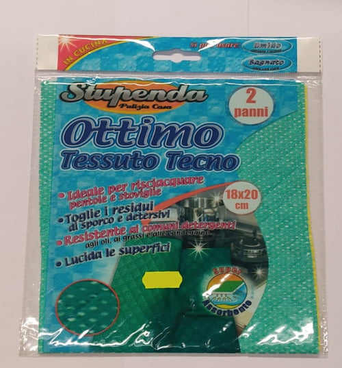 BRIANTINA - STUPENDA - 2 PANNI OTTIMO TESSUTO TECNO PER LA PULIZIA DELLA CUCINA - 18X20CM
