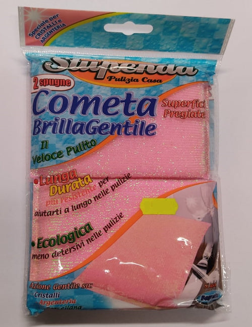 BRIANTINA - STUPENDA - 2 SPUGNE COMETA BRILLAGENTILE PER LA PULIZIA DI SUPERFICI PREGIATE ***