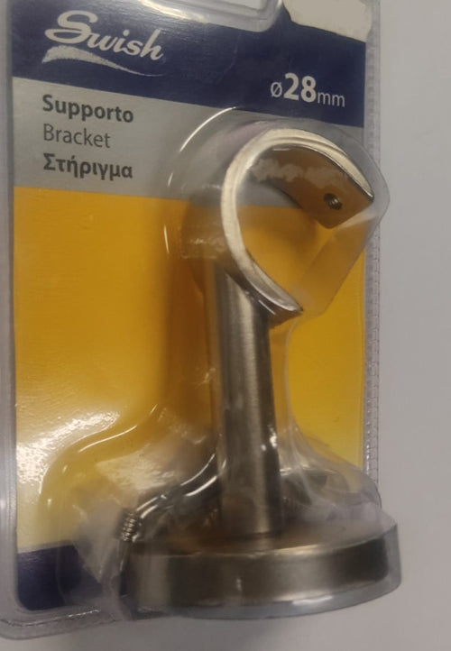 SWISH -SUPPORTO PER BASTONI TENDE A SOFFITTO Ø28CM - NICHELATO SATINATO