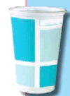 HOSTI - 10 BICCHIERI IN PLASTICA 0.2l - DECORAZIONI AZZURRE/BLU - LINEA ART DEC