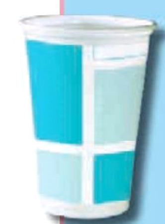 HOSTI - 10 BICCHIERI IN PLASTICA 0.2l - DECORAZIONI AZZURRE/BLU - LINEA "ART DEC"