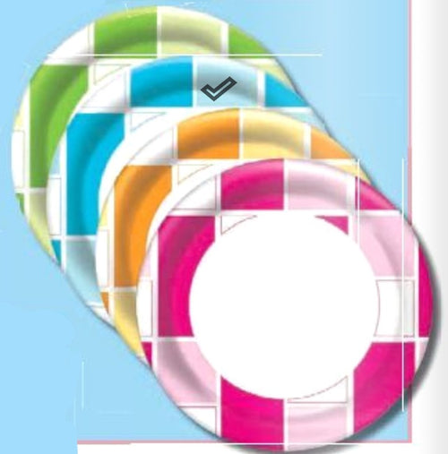 HOSTI - 10 PIATTI DI CARTA Ø23CM - COLORE DECORAZIONE BLU - LINEA ART DECO