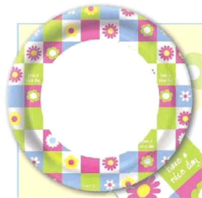 HOSTI - 10 PIATTI DI CARTA Ø23CM - DECORAZIONE FLOREALE - LINEA HAVE A NICE DAY