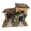 Capanna vuota con muschio esterno, finestra, fuoco e luci per presepe 42 x 31 x 34 cm