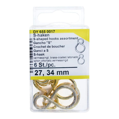 CONNEX - GANCI A S IN OTTONE ASSORTITI 27/34MM PZ.6