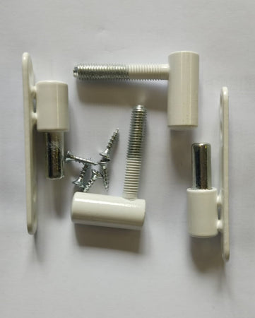 2 PEZZI - CERNIERA "ANUBA" MASCHIO Ø15MM - IN ACCIAIO PLASTIFICATO COLORE BIANCO - CON VITI