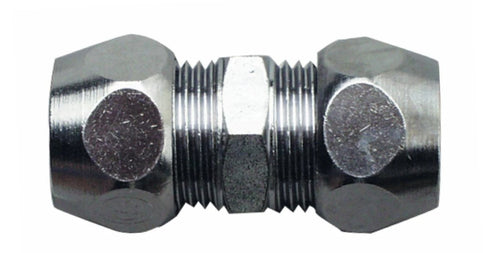 RACCORDO A DOPPIA COMPRESSIONE - CON FILETTATURA INTERNA ED ESTERNA 3/8 IG-AG, Ø8MM - IN OTTONE CROMATO