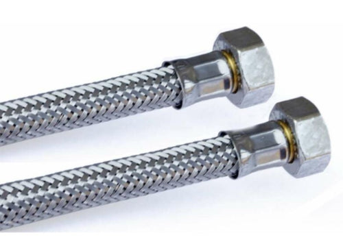 ATTACCHINO FLESSIBILE PER MONOCOMANDO 300MM - RACCORDO F3/8- F3/8 - IN ACCIAIO INOX