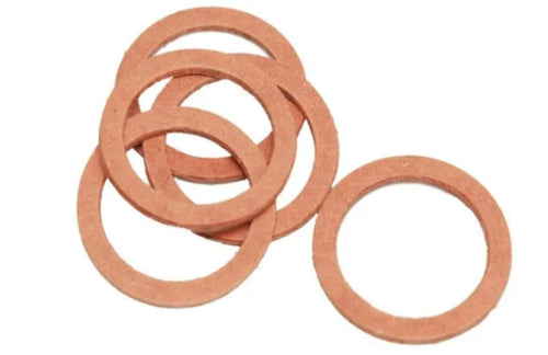 CONFEZIONE DA 5 PEZZI - GUARNIZIONI IN FIBRA 1-1/4 PER RACCORDI E SIFONI - COLORE ROSSO