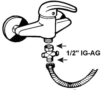 MASIDEF - STOP PER DOCCIA IN PVC 1/2" - CON FILETTATURA INTERNA/ESTERNA - CROMATO