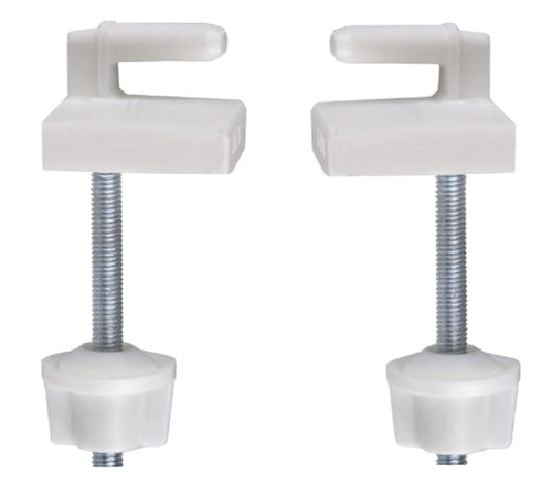 2 PEZZI - SET DI CERNIERE DI FISSAGGIO PER SEDILE WC LUNA CON SUPPORTO - IN PLASTICA COLORE BIANCO