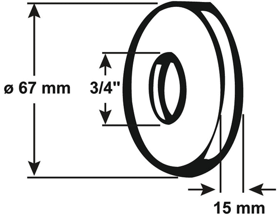 CORNAT - ROSETTA PER RUBINETTO CROMATA 3/4"X15X67MM