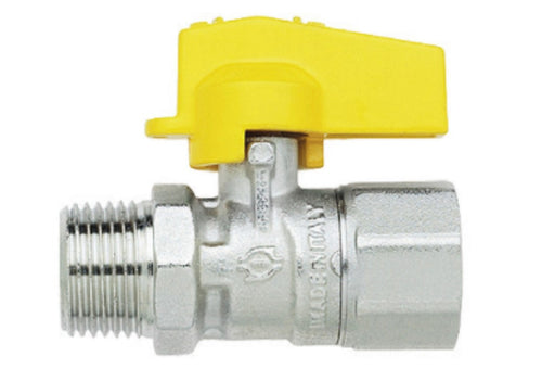 RUBINETTO PER GAS A SFERA DRITTO - RACCORDO M1/2xF1/2