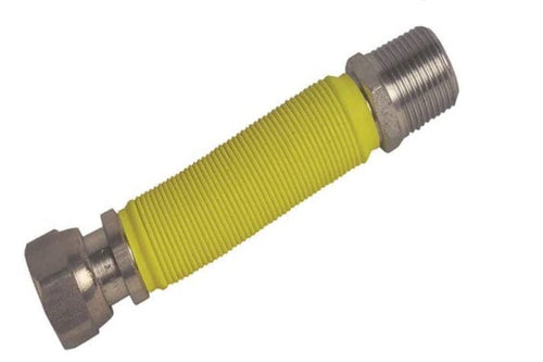 TUBO FLESSIBILE ED ESTENSIBILE PER GAS 210MM - RACCORDO 3/4 - IN ACCIAIO INOX - COLORE GIALLO