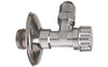 VALVOLA AUTOSIGILLANTE AD ANGOLO 3/8x10MM - PER ARRESTO ACQUA CALDA/FREDDA - TENUTA PTFE - CROMATA