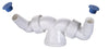 CONNETTORE IN PLASTICA A DOPPIO COLLEGAMENTO PER LAVATRICE 11/2 - IN PVC COLORE BIANCO